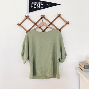 Linen Olive Green Top